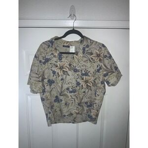 Tendency USA Linen Blend Blouse Women Sz.XL